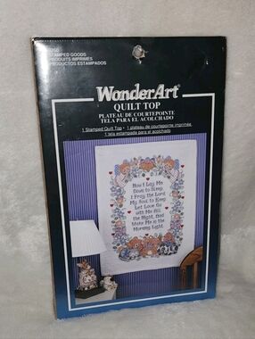 New WonderArt Quilt Top Block Baby Morning Light Stamped Cross Stitch
